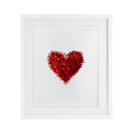 Stupell Industries Cluster of Hearts Shape Framed Print Under Glass Wall Art